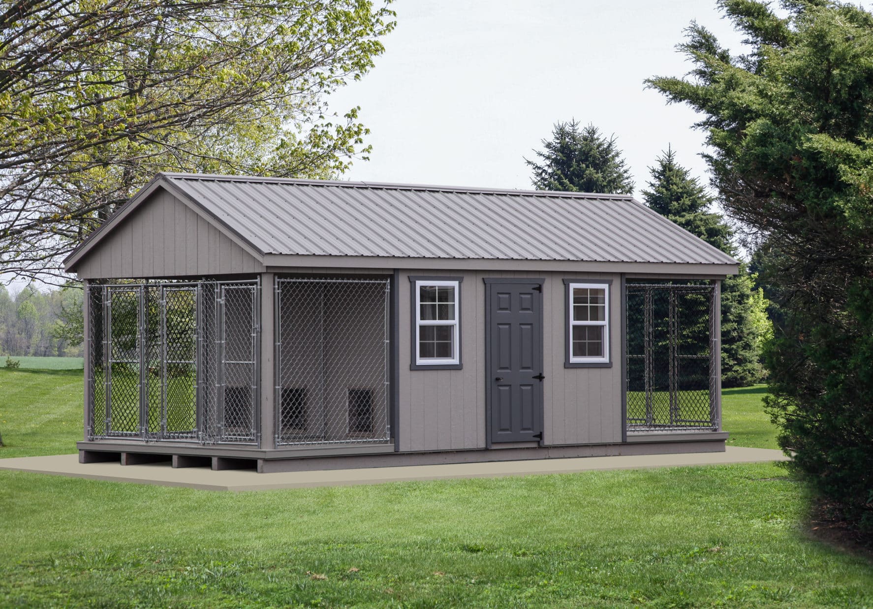 12x24 6 box puppy kennels
