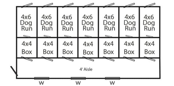 14x28 kennel interior plan