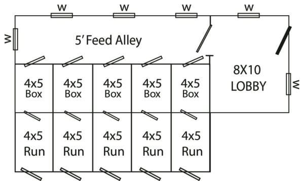 20x28 kennel with five runs