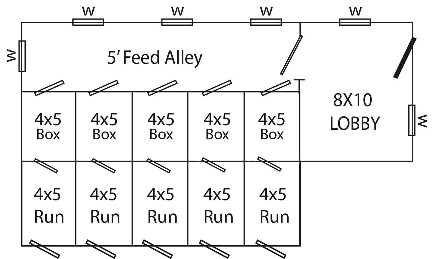 20x28 kennel with five runs