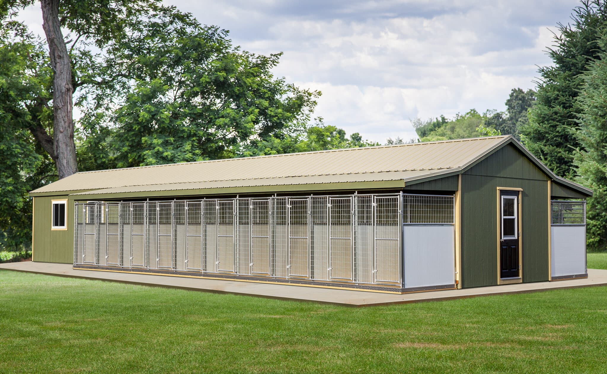 24x60 dog kennel back