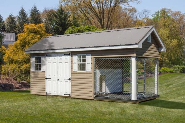 8x18 Shed Kennel Combo