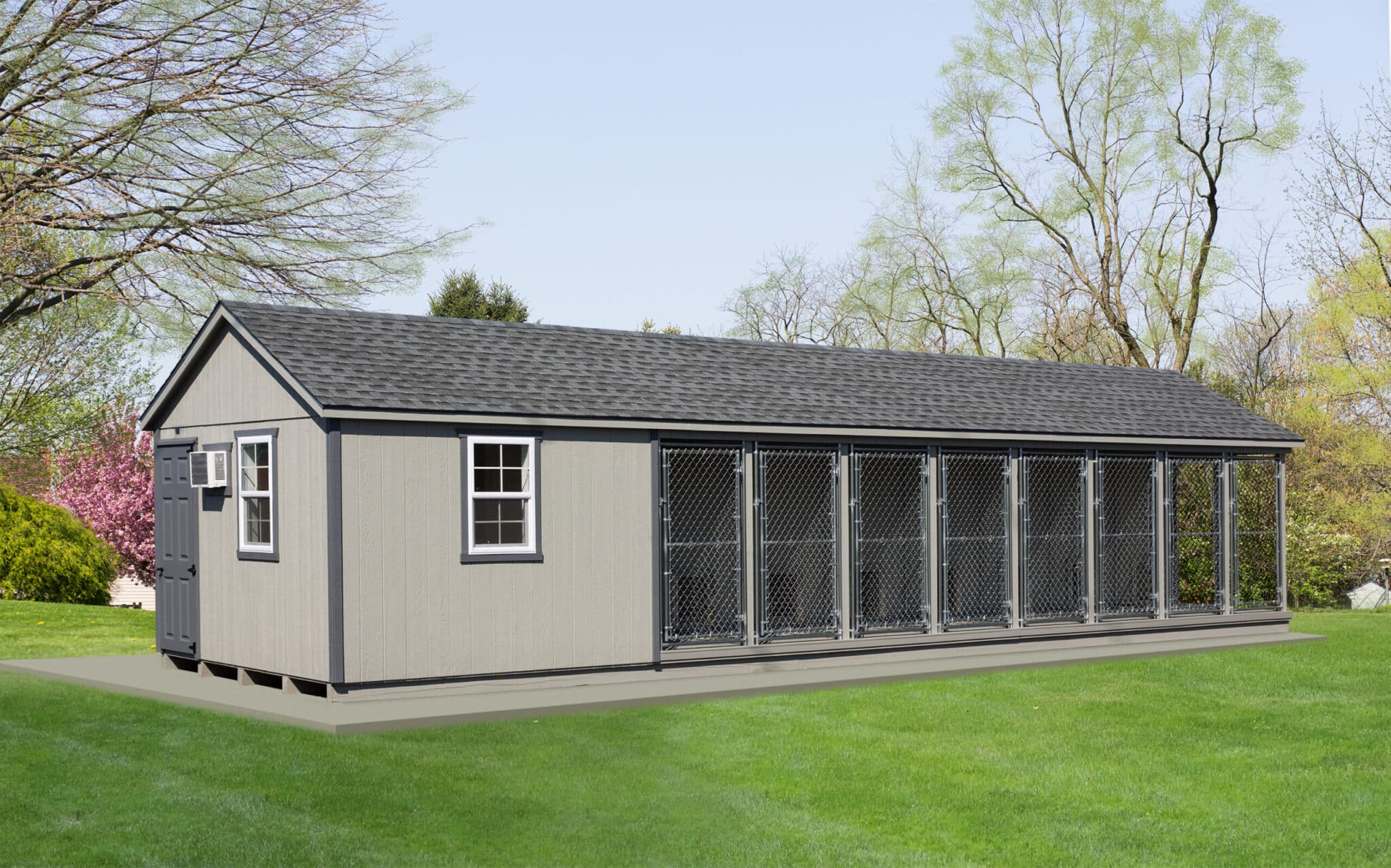 light gray dog kennels for sale in Montana with 8 runs