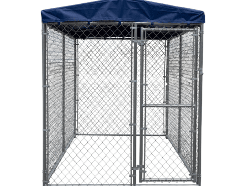 10x10 blue chainlink kennel kit front