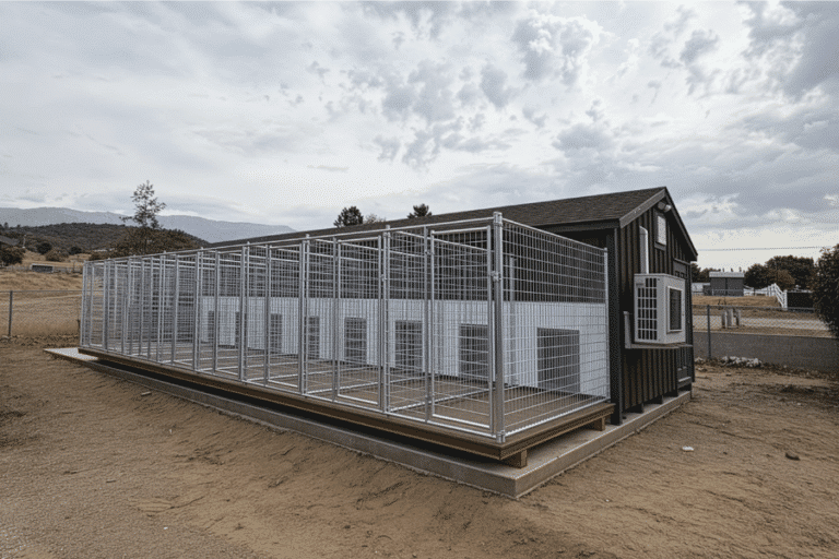 12X42 dog boarding kennel in cherry valley, CA with 8 runs