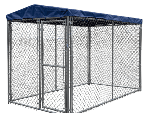 8x8 blue chainlink kennel kit right side